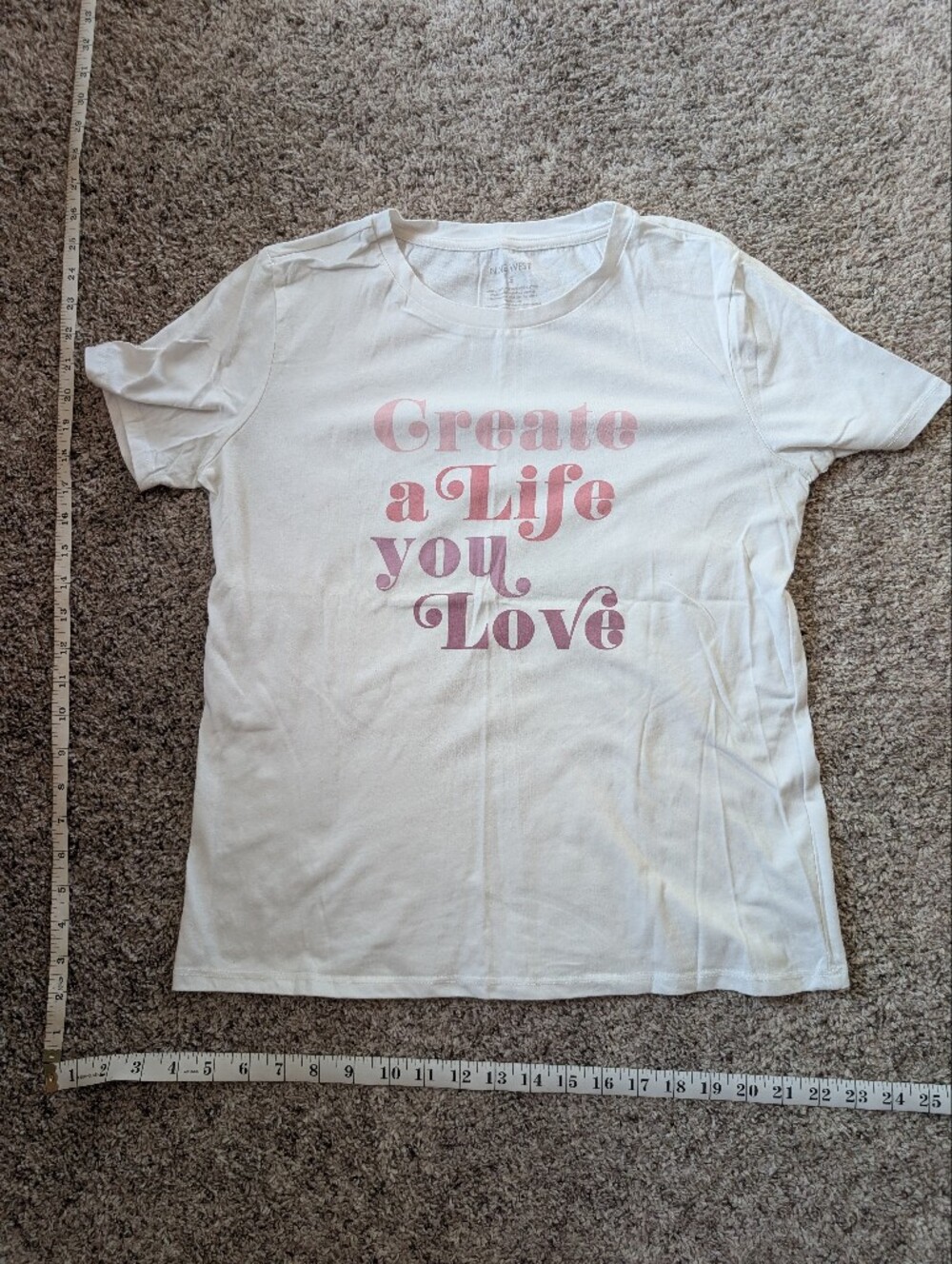Nine West White Tee with Pink Graphic